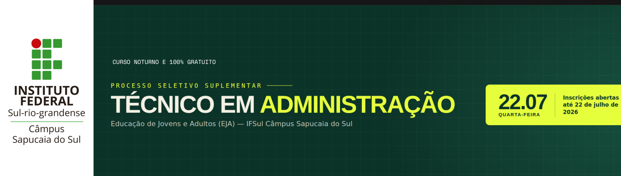 ADM - EJA Processo seletivo 2026/2